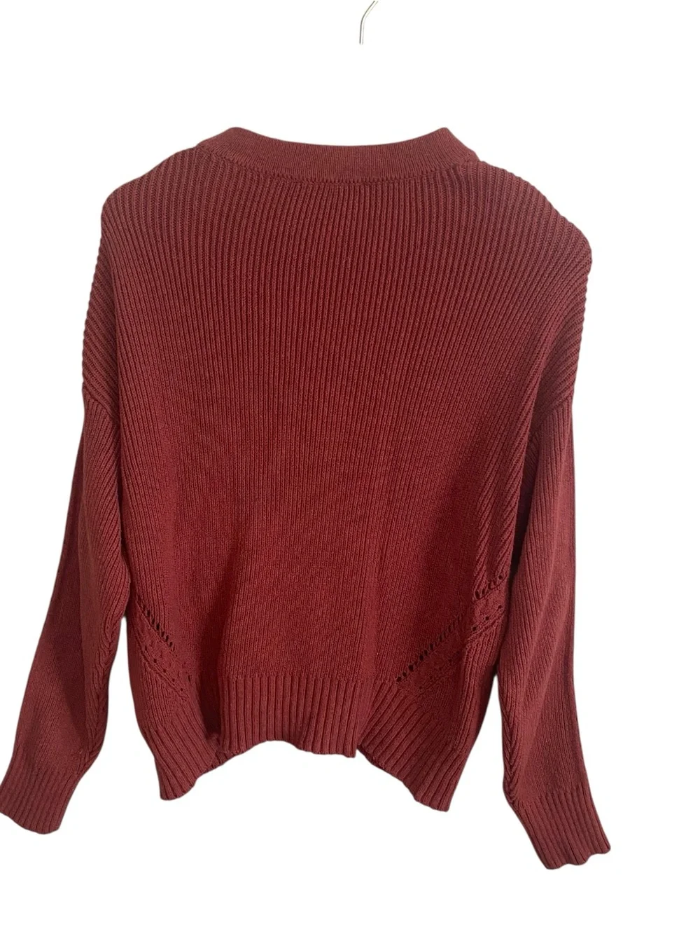 Marine Layer Woold Blend V Neck Orange Knit Robin Cardigan Sweater Size Small